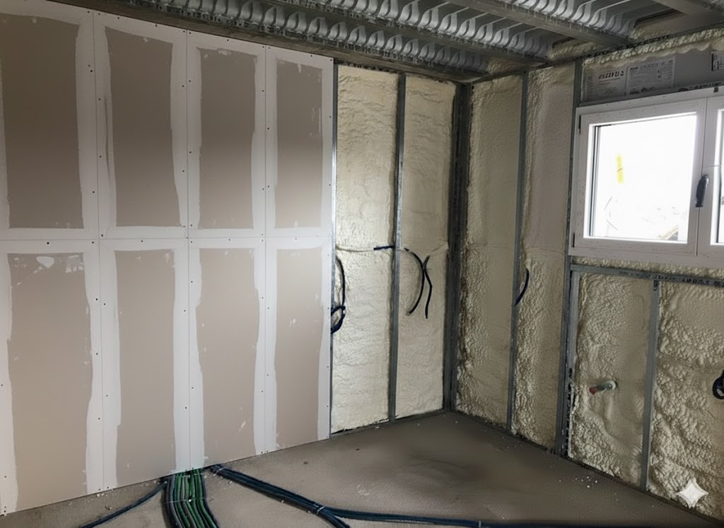 Isolation murs mousse projetée